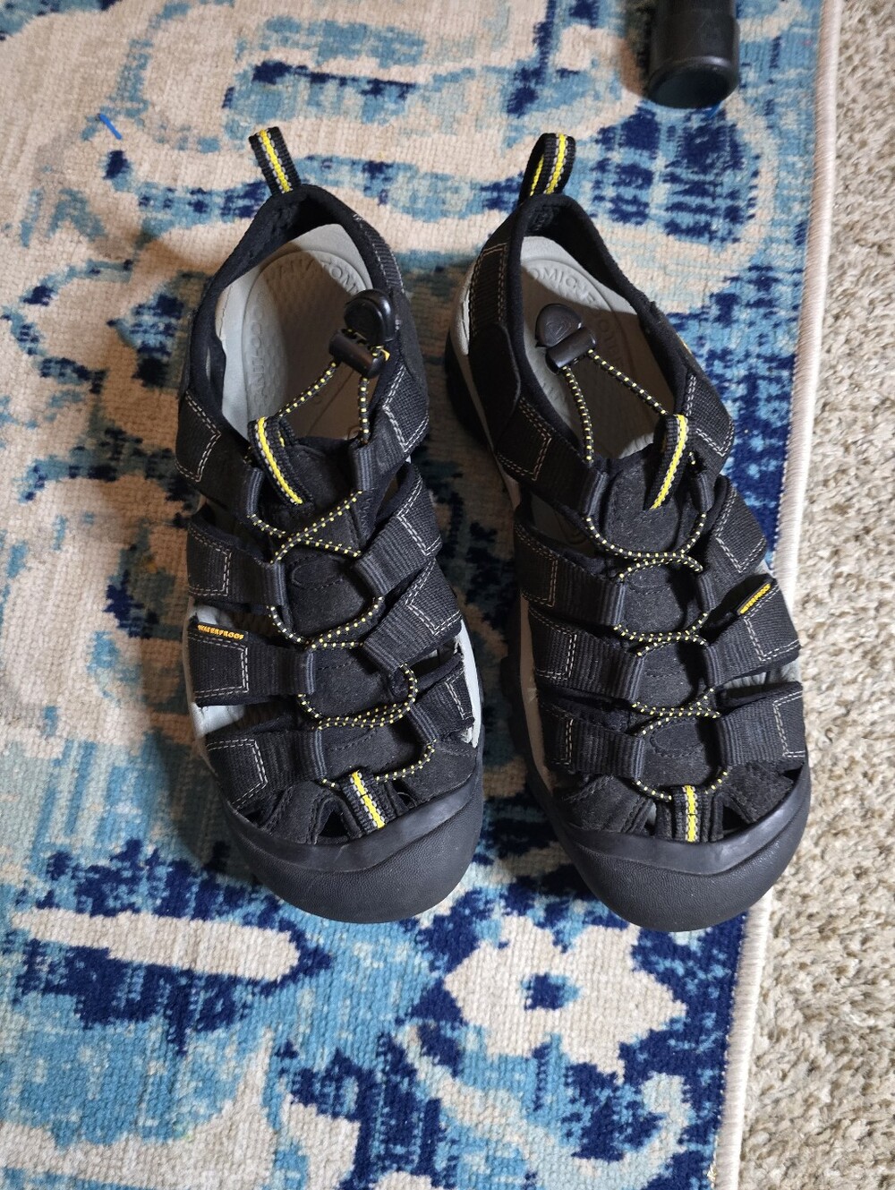 Keen Black Sandals with Yellow Accent
